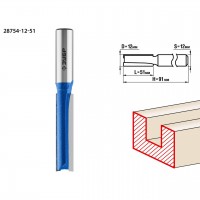 Фреза пазовая прямая, удлиненная, D= 12мм,хв.-12 мм "Зубр"